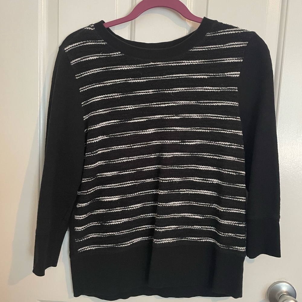 Lou and Grey Black sweater with white strips